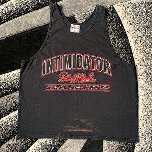 Vintage 90s NASCAR Dale Earnhardt Sr. Intimidator Racing Black Bleach Tank